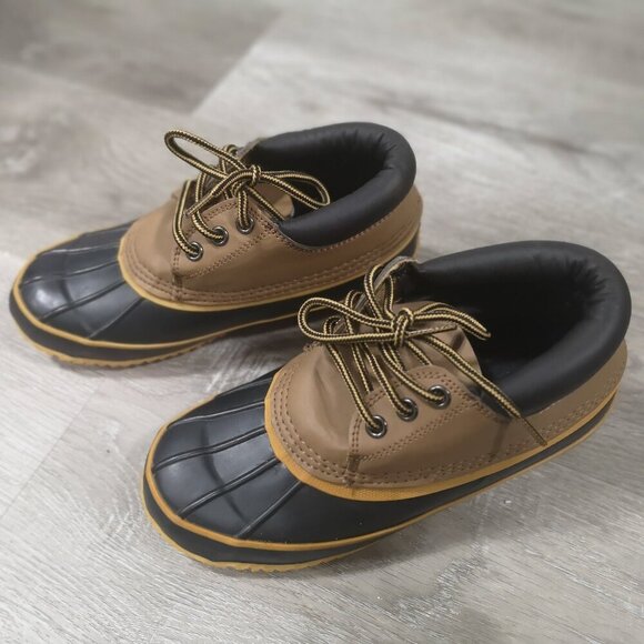 River Land Boots & Shoes Ladies Size 6 Navy Blue & Tan Duck Shoes / Boots - Picture 2 of 8